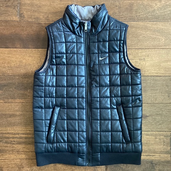 Nike Other - NIKE BLUE/GRAY PUFFER WATER RESISTANT REVERSIBLE VEST
